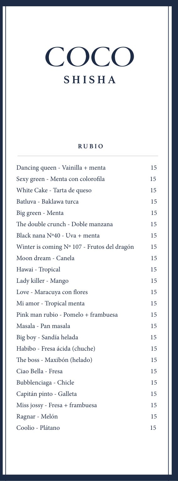 COCO Menu Page 3