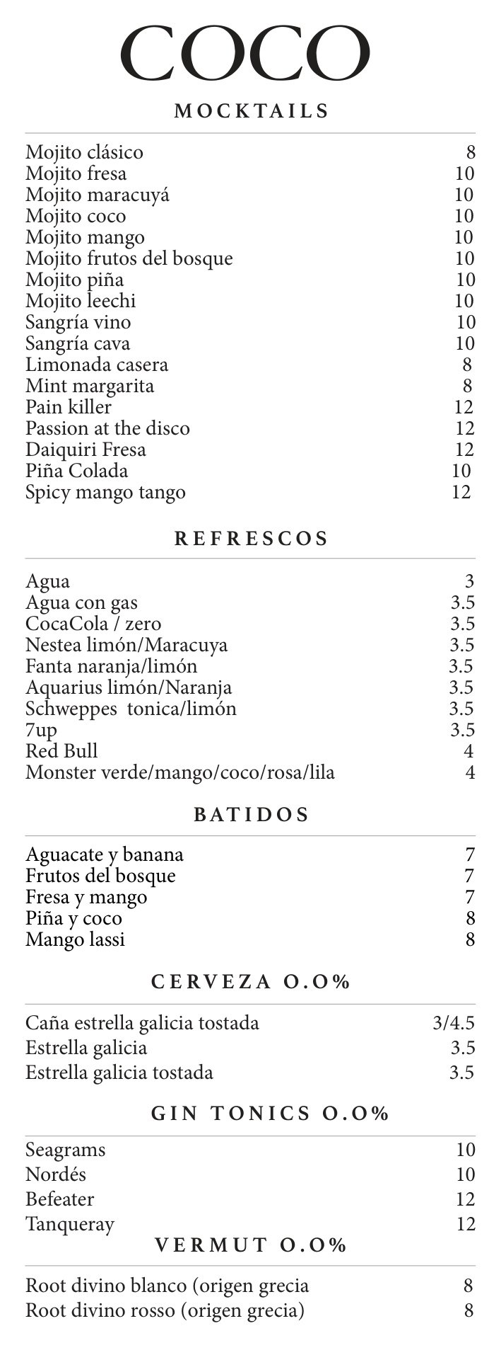 COCO Menu Page 3