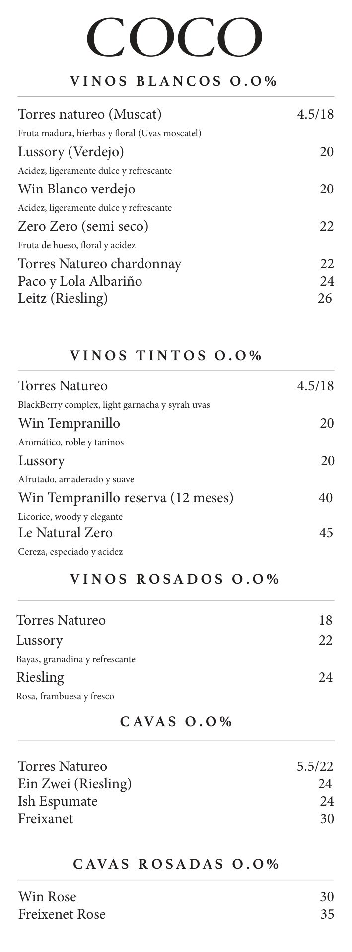 COCO Menu Page 3